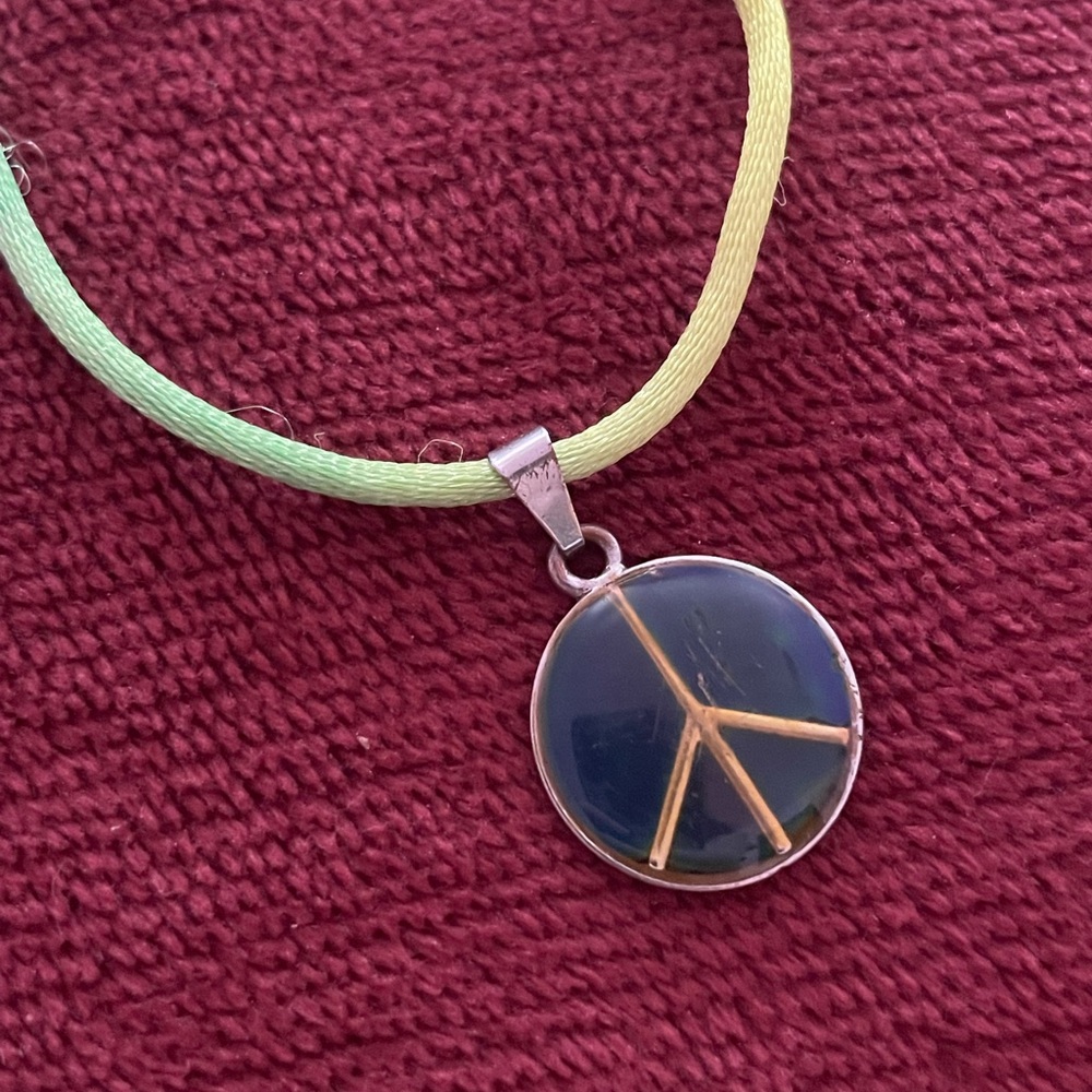 Multi Color Peace Sign Necklace